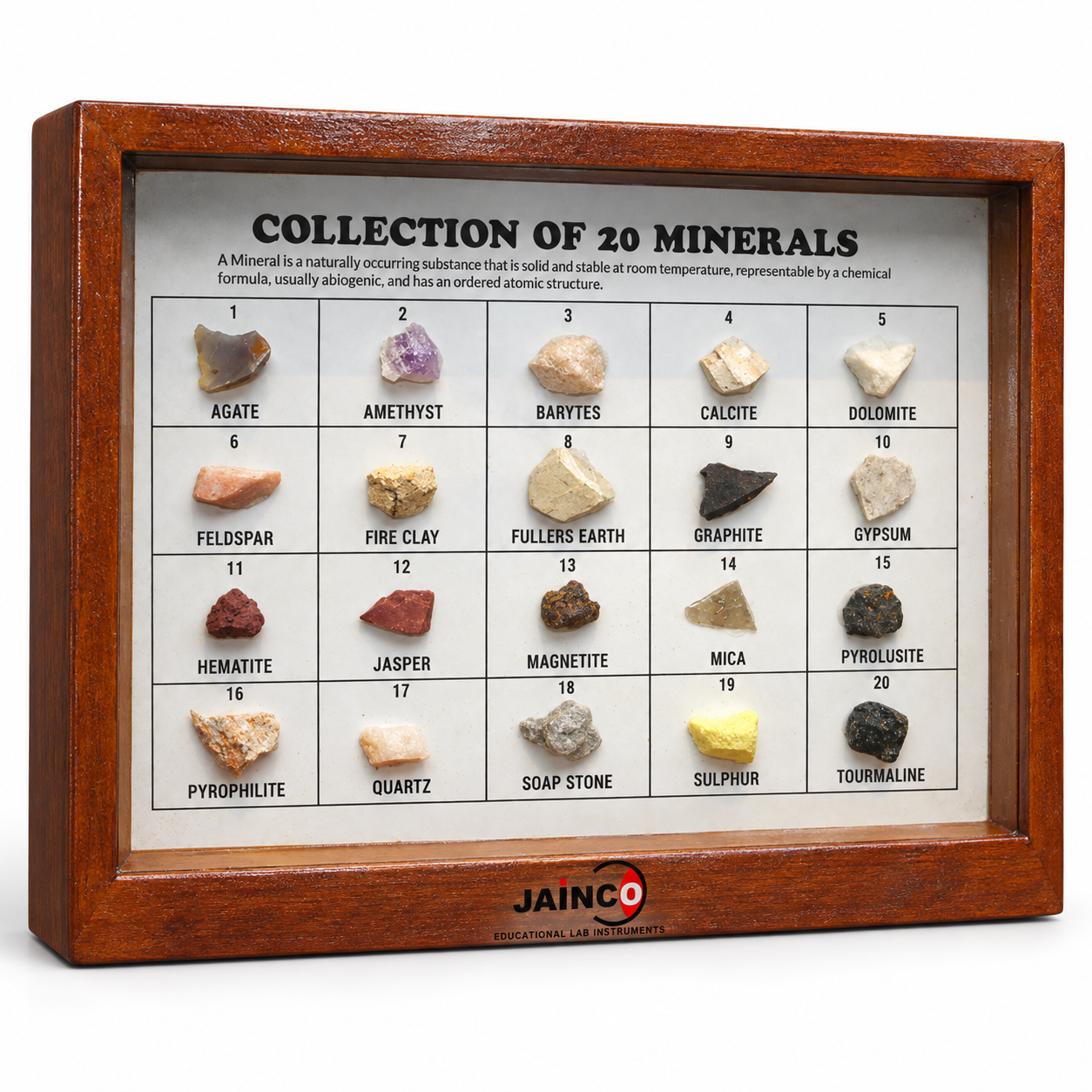 Collection of 20 Minerals (C) Different Minerals from (A) or (B)